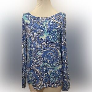 Lily Pulitzer Blue Paisley Women's Top